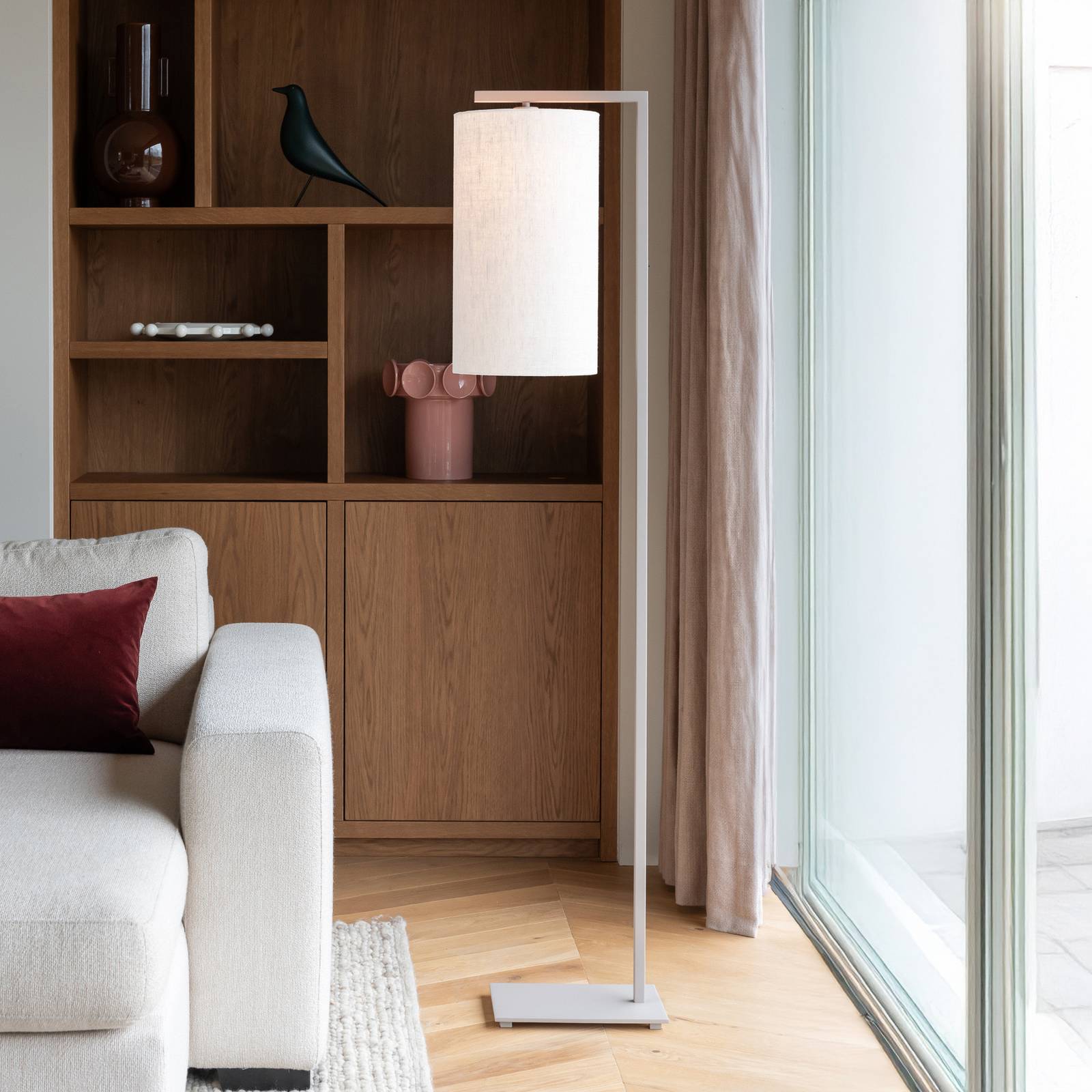 IT´S ABOUT ROMI IT'S ABOUT ROMI vloerlamp Boston, Ø 25 cm, wit/zandkleurig