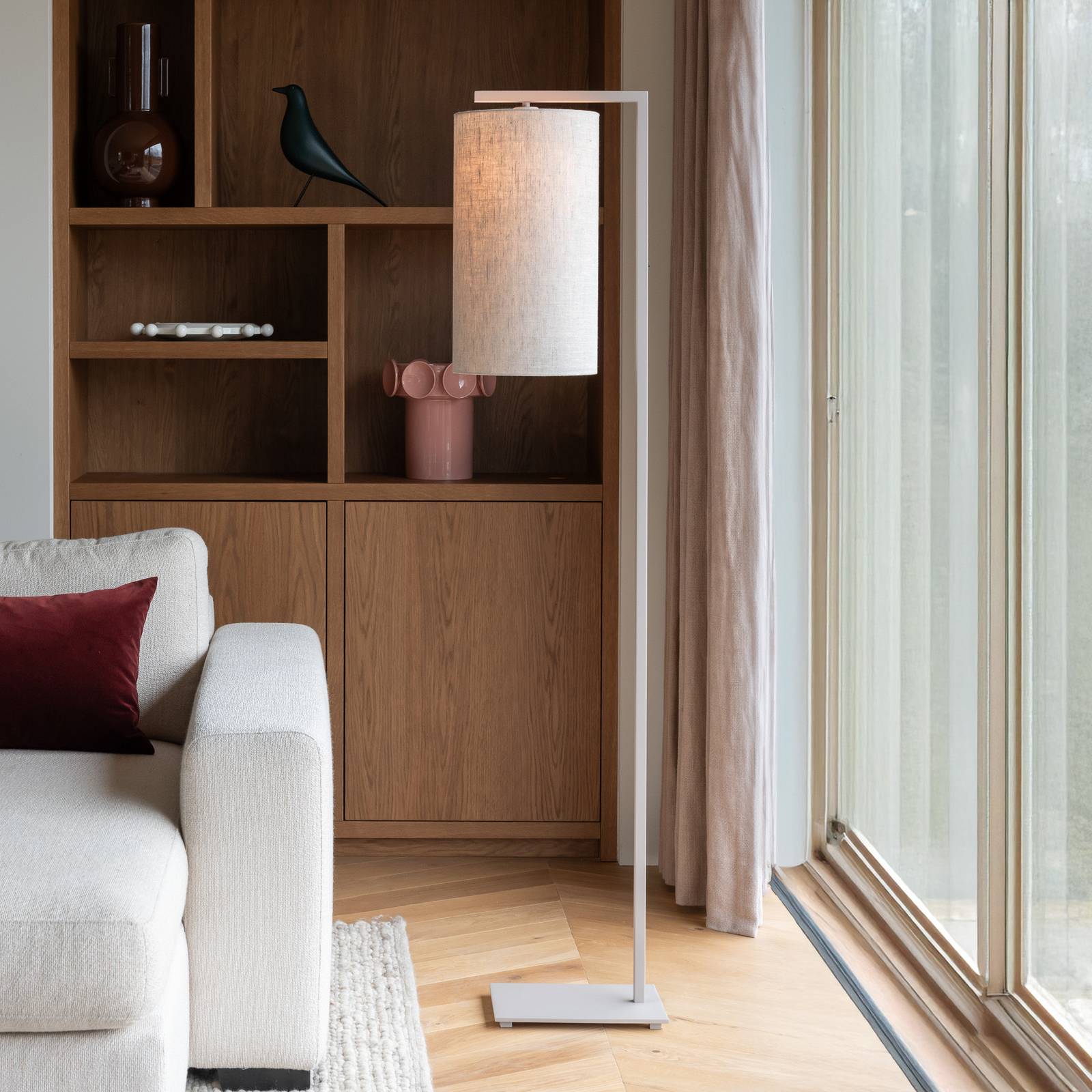 IT´S ABOUT ROMI IT'S ABOUT ROMI vloerlamp Boston, Ø25cm, lichtgrijs/zandkleurig