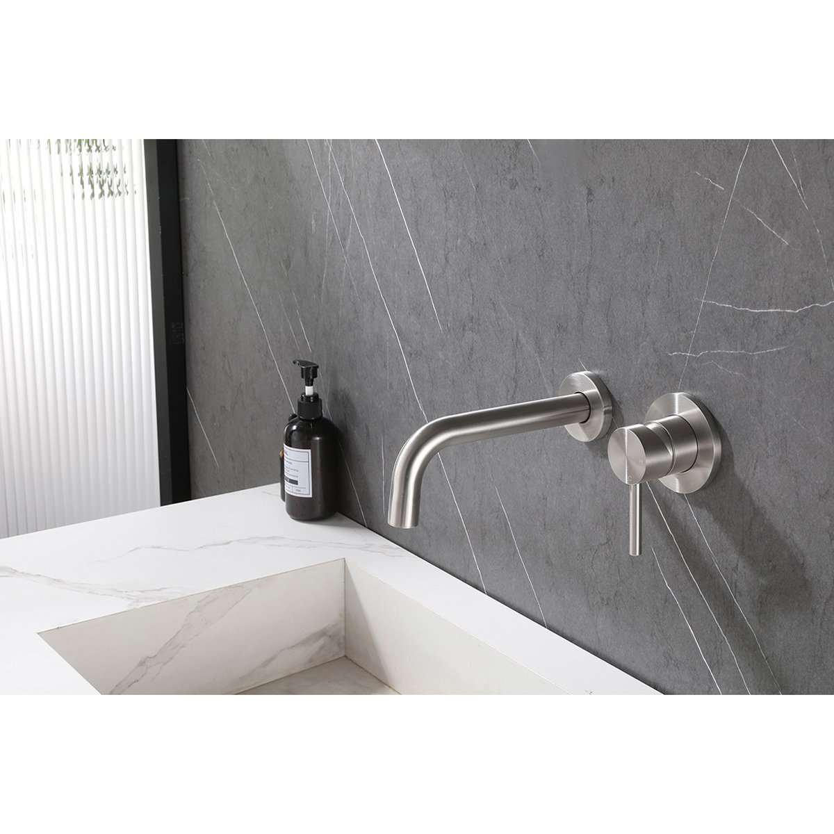 Wiesbaden 304 Wastafelkraan met Coldstart Inbouw Compleet - RVS