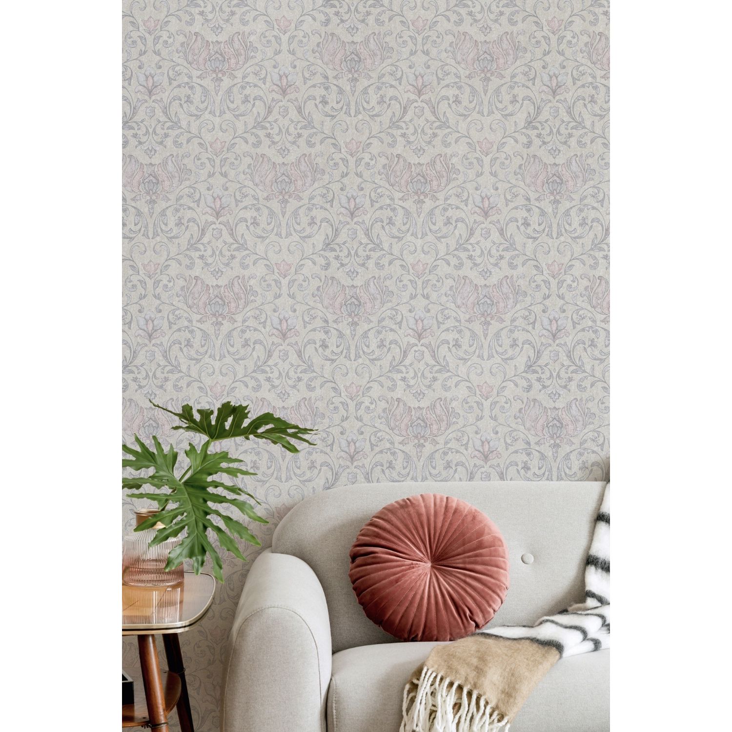 Praxis Vliesbehang City Romance 35150 - Zand - Grijs Met Paarse Ondertoon - Licht Oudroze - 10,05m X 53cm