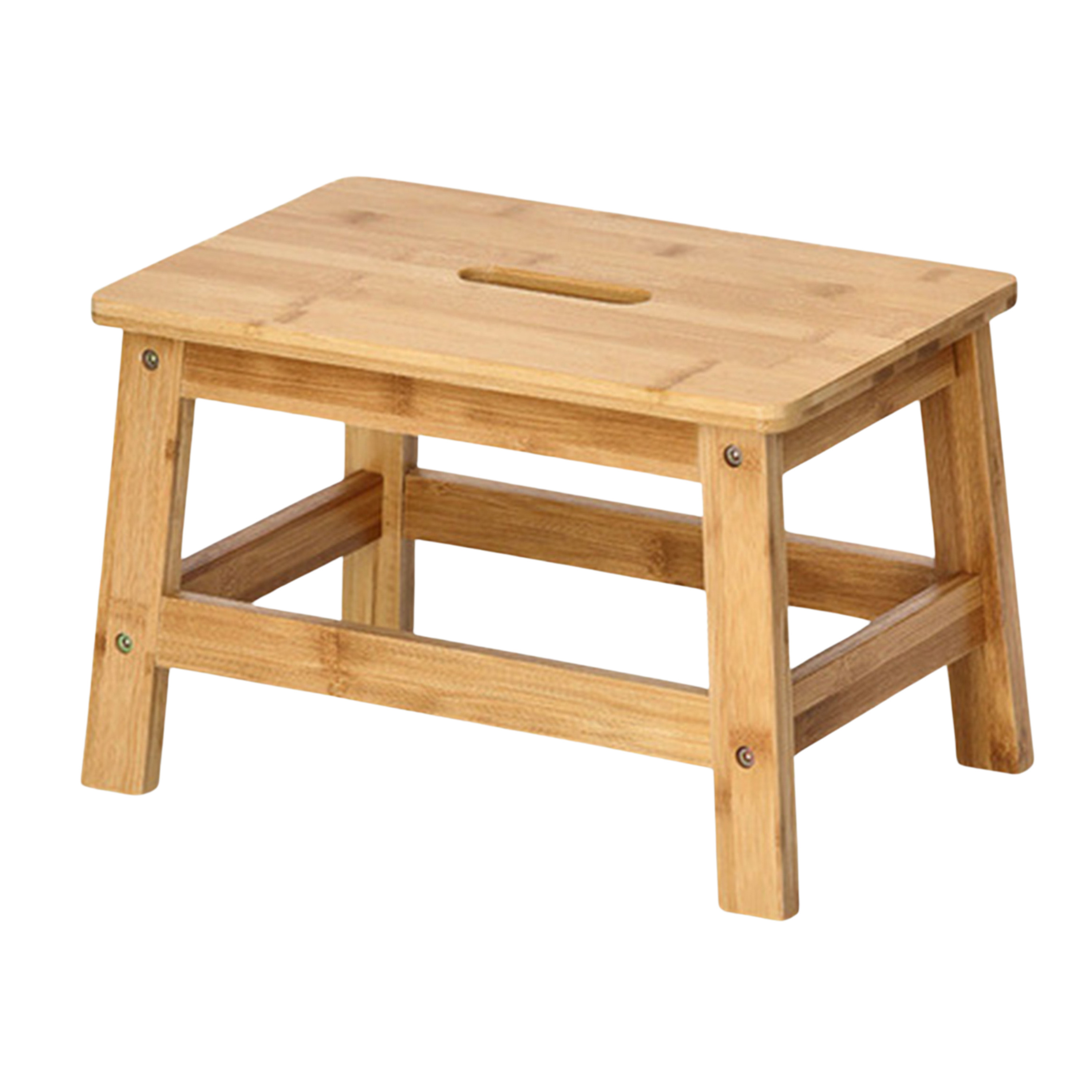 Zeller Relax voetenbankje - opstapje - bamboe hout - x 26 x 26 cm - max 100 kilo -