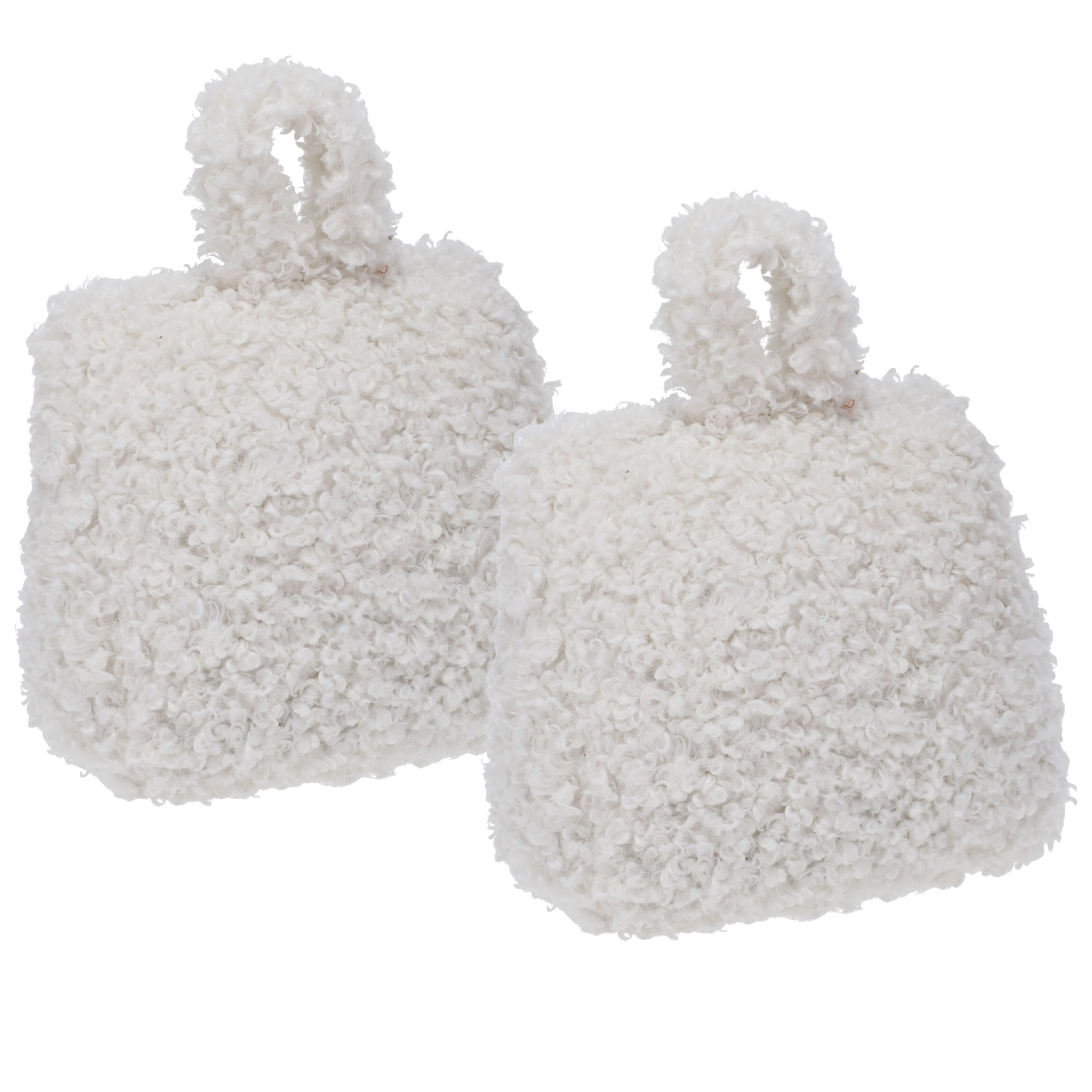 Home & Styling Teddy Deurstopper - 2x - 1 kg - wit - stof - gewicht - 7 x 17 cm - deurstop -