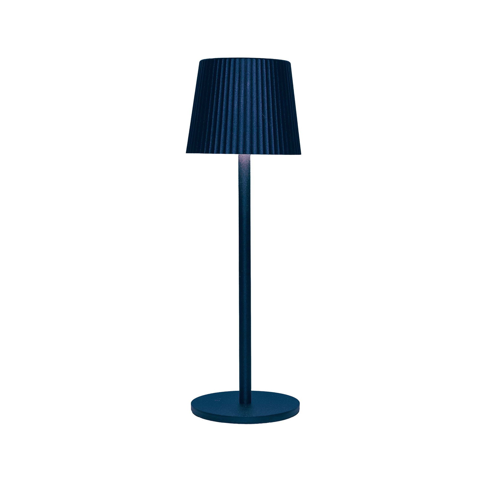 Annas collection Tafellamp oplaadbaar geribbeld 9x27,5 cm blauw Anna's Collection -