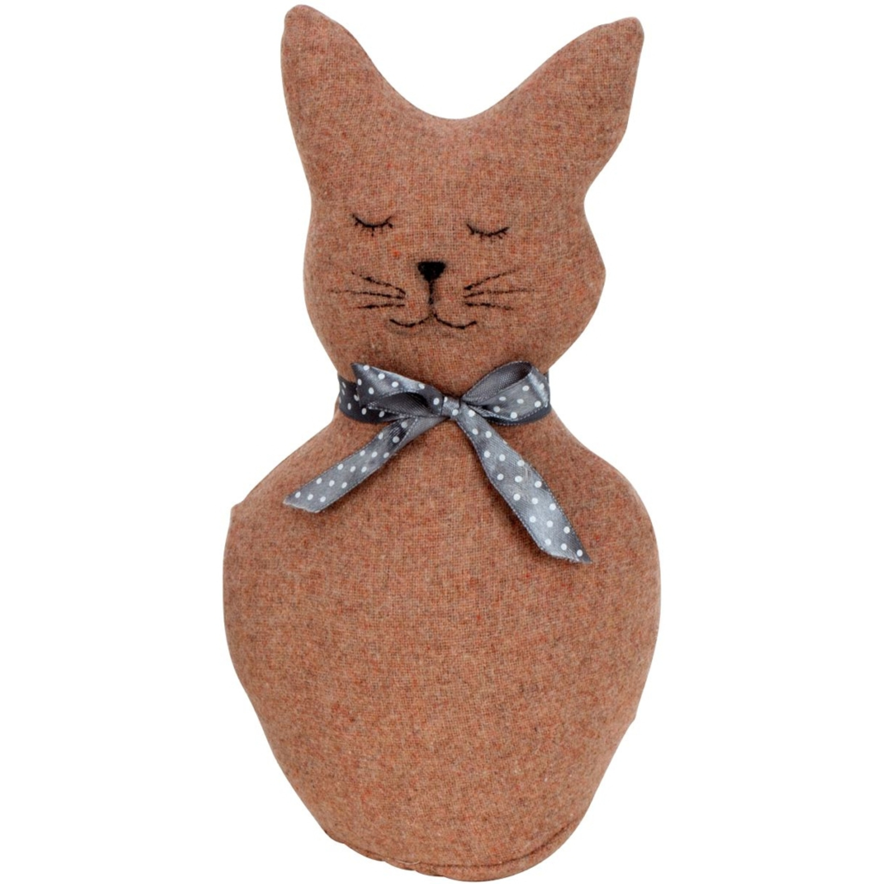 Merkloos Deurstopper - poes/kat - bruin - 25 x 13 cm - dieren - kinderkamer - bescherming -