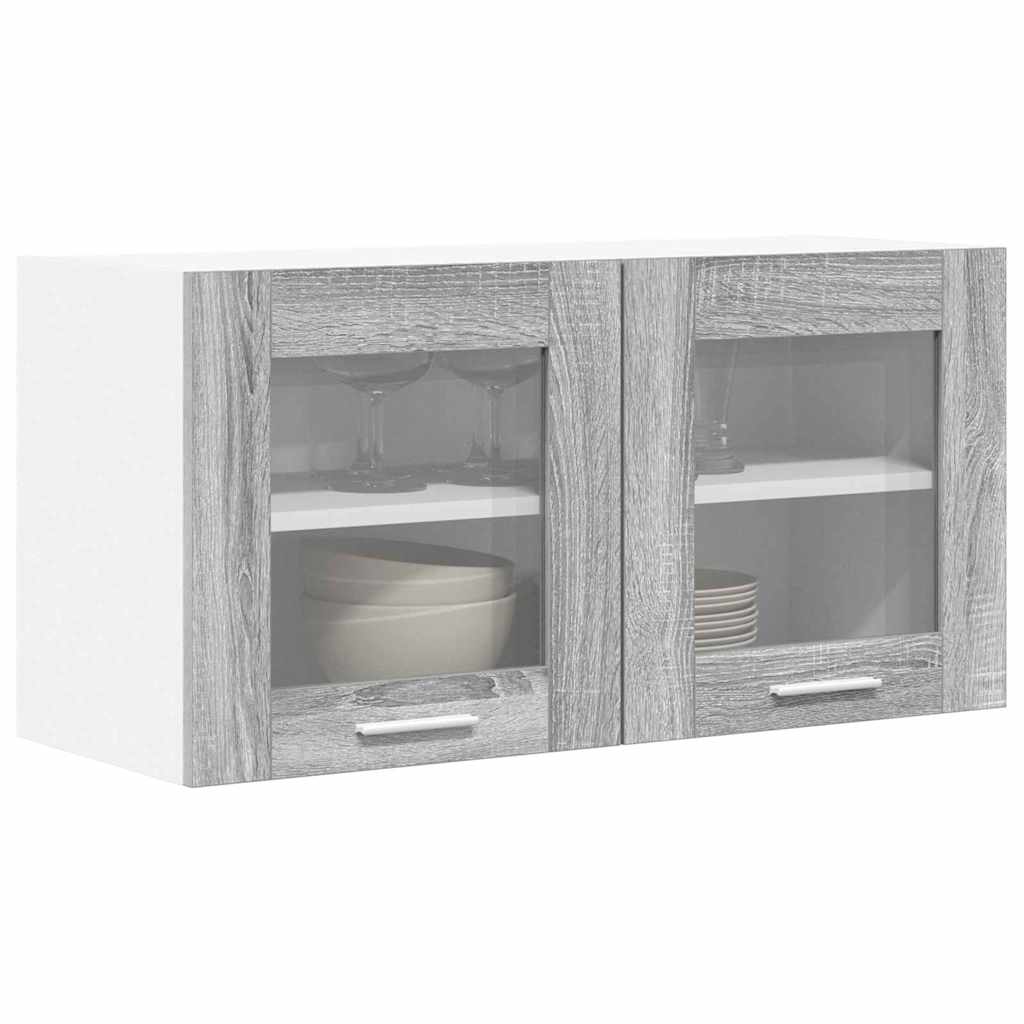vidaXL Hangkast Riga Grijs Sonoma en Wit 80 x 31 x 40 cm Bewerkt hout