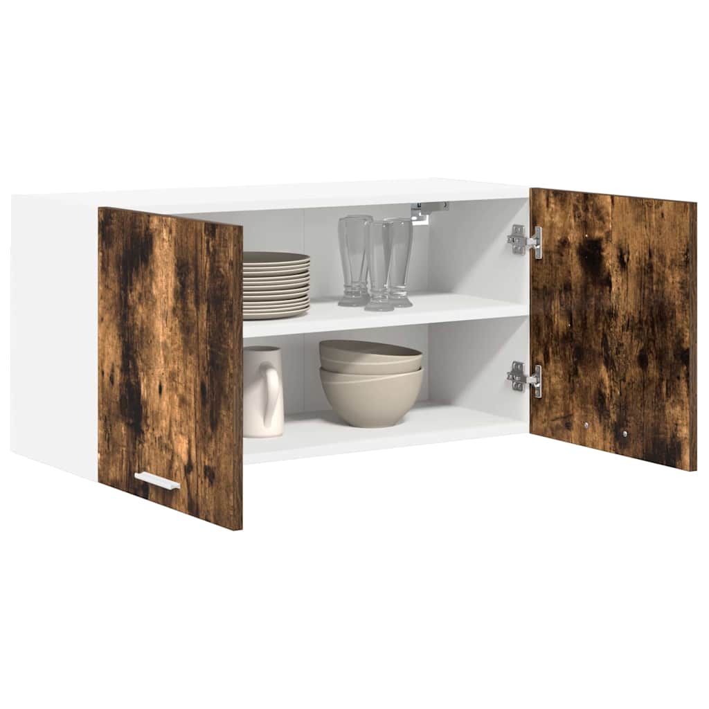 vidaXL Hangkast Riga Gerookt eiken 80 x 31 x 40 cm Bewerkt hout