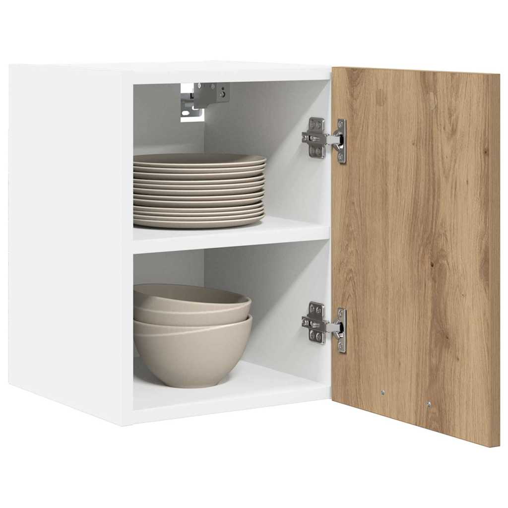 vidaXL Hangkast Riga 2 pcs Ambachtelijke Eik en Wit 30 x 31 x 40 cm