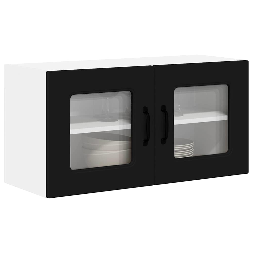 vidaXL Keukenkast aan de muur Zwart 80 x 31 x 40 cm Bewerkt hout