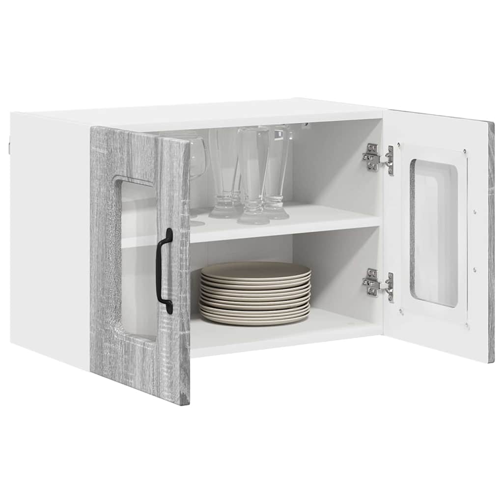vidaXL Keukenkast aan de muur 2 pcs Grijs Sonoma 60 x 31 x 40 cm