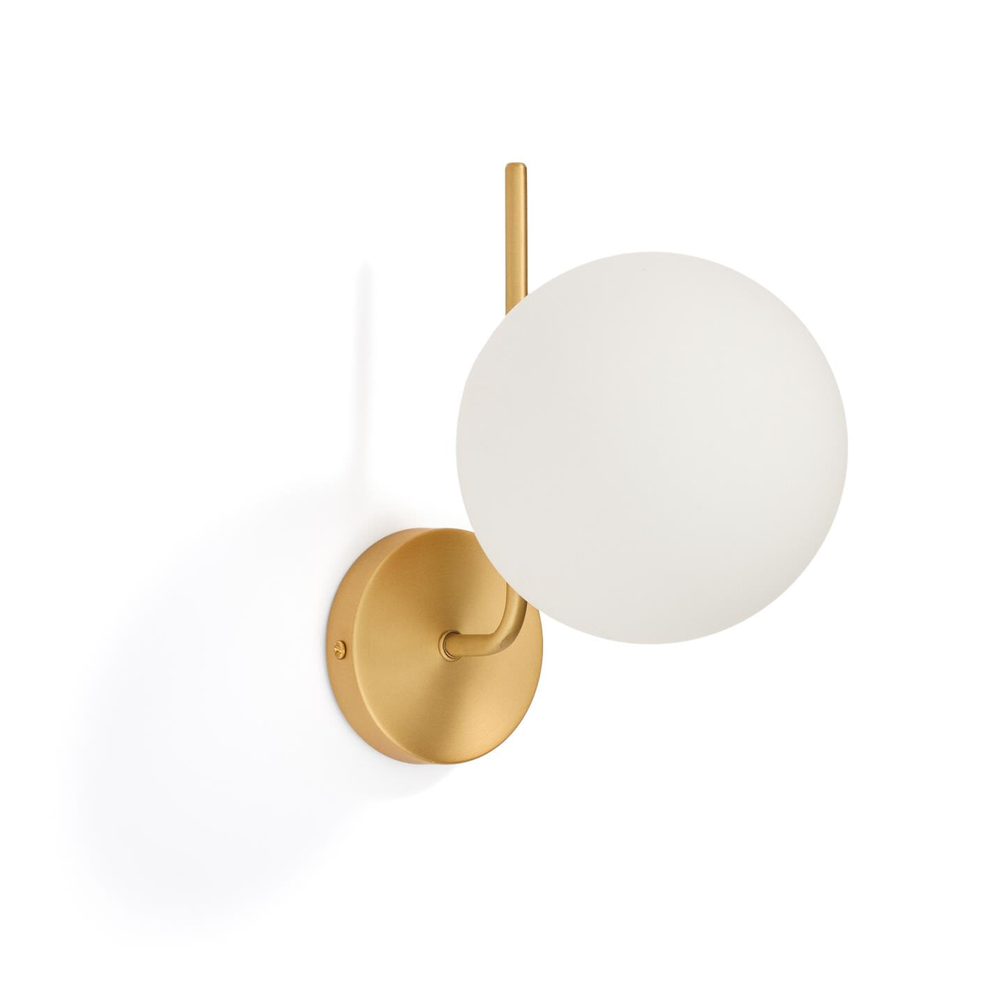 Kave Home Wandlamp Brisia Glas en messing - Wit