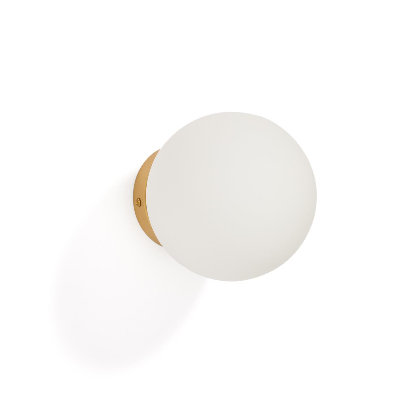 Kave Home Wandlamp Brisia Glas en messing - Wit