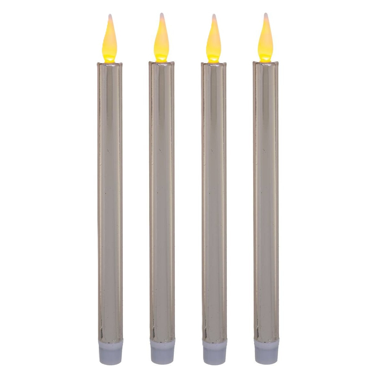 Feeric lights & Christmas Feeric lights and christmas LED dinerkaarsen - 2x - kandelaar kaarsen - zilver glans - 28 cm -