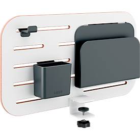FORMAT Bureau organizer LEITZ Ergo Pegboard, voor Ergo bureaus, 3-delig ontwerp, incl. klemhouder, B 420 x H 250 mm, MDF, zwart en wit