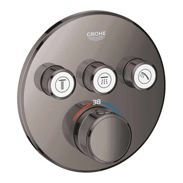 Grohe Grohtherm SmartControl inbouwkraan thermostatisch met omstel voor 3 functies rond hard graphite 29121a00