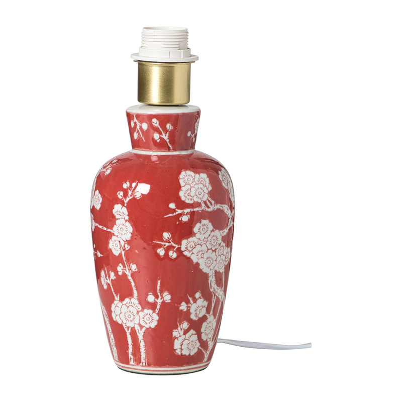 Xenos Lampvoet bloemen - rood -ø22x30.5 cm