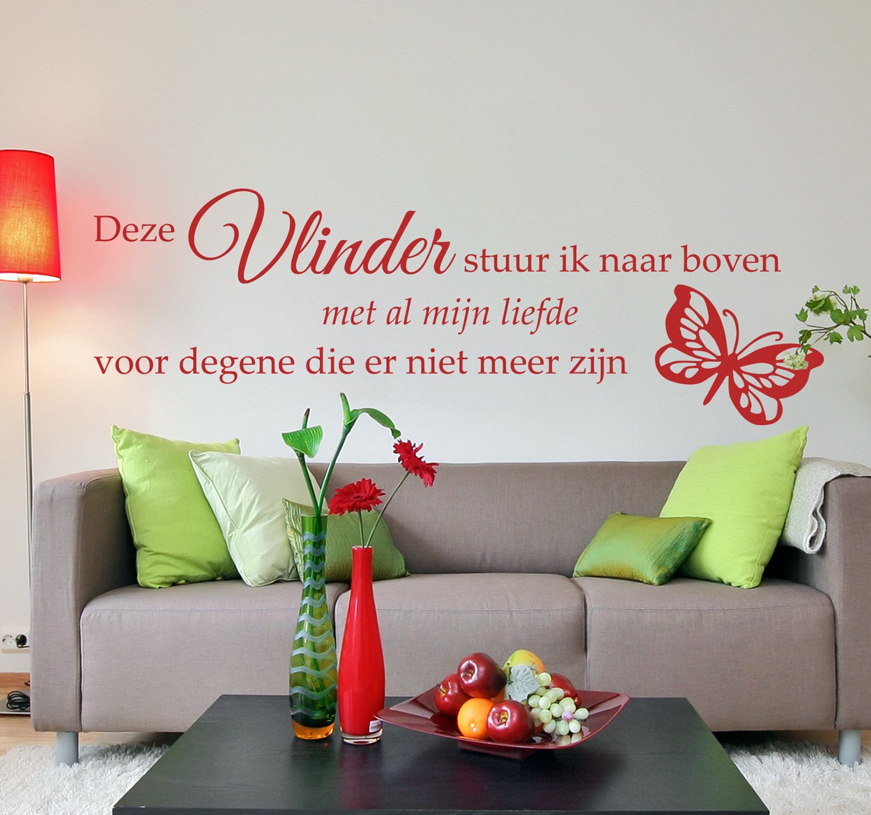 Tenstickers Vlinder mensen rouw tekst sticker