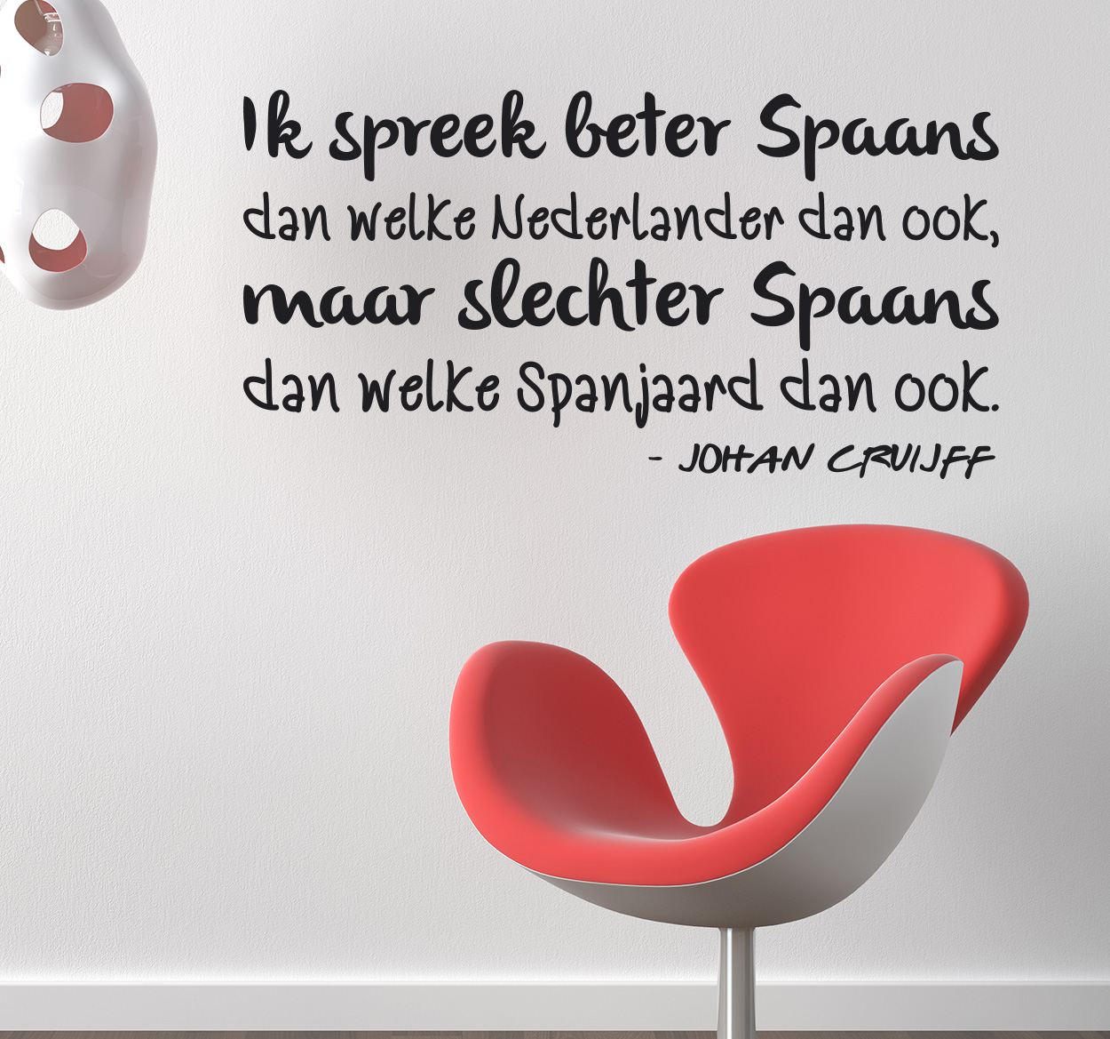 Tenstickers Muursticker citaat Johan Cruijff Spaans