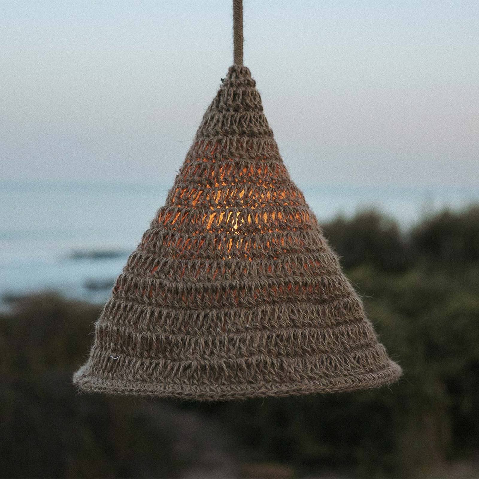 Newgarden hanglamp Maro, naturel, zeegras, Ø 30 cm, IP44