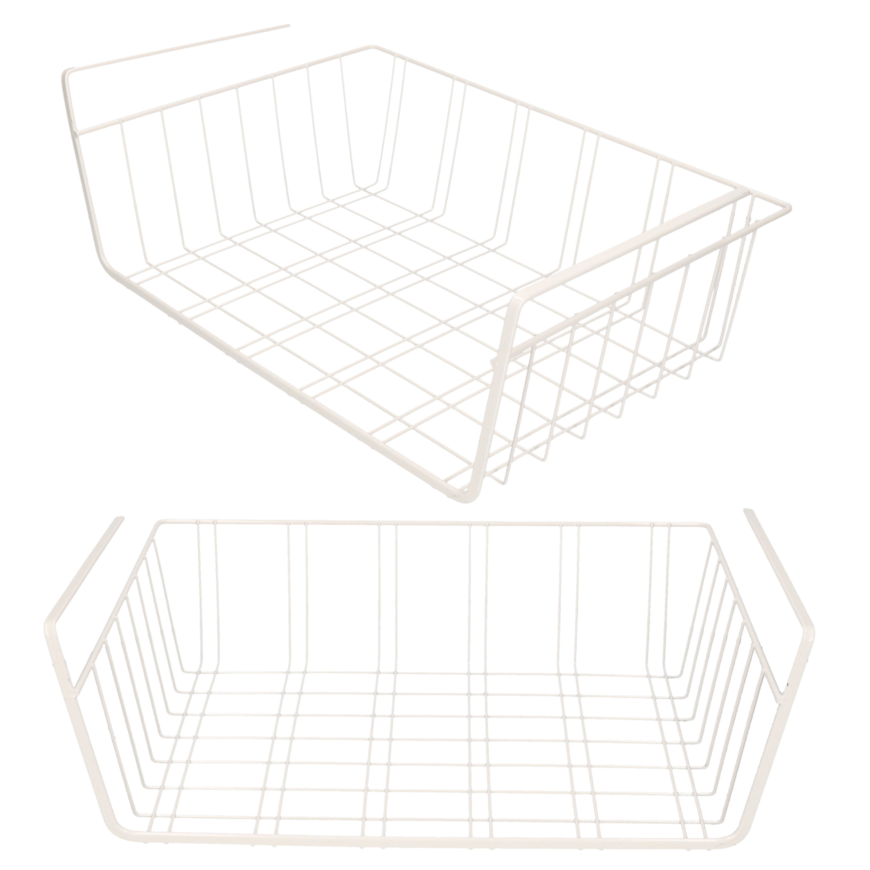 Merkloos Pakket van 6x stuks kast opberg/opruim mandje van staal X 27 CM -