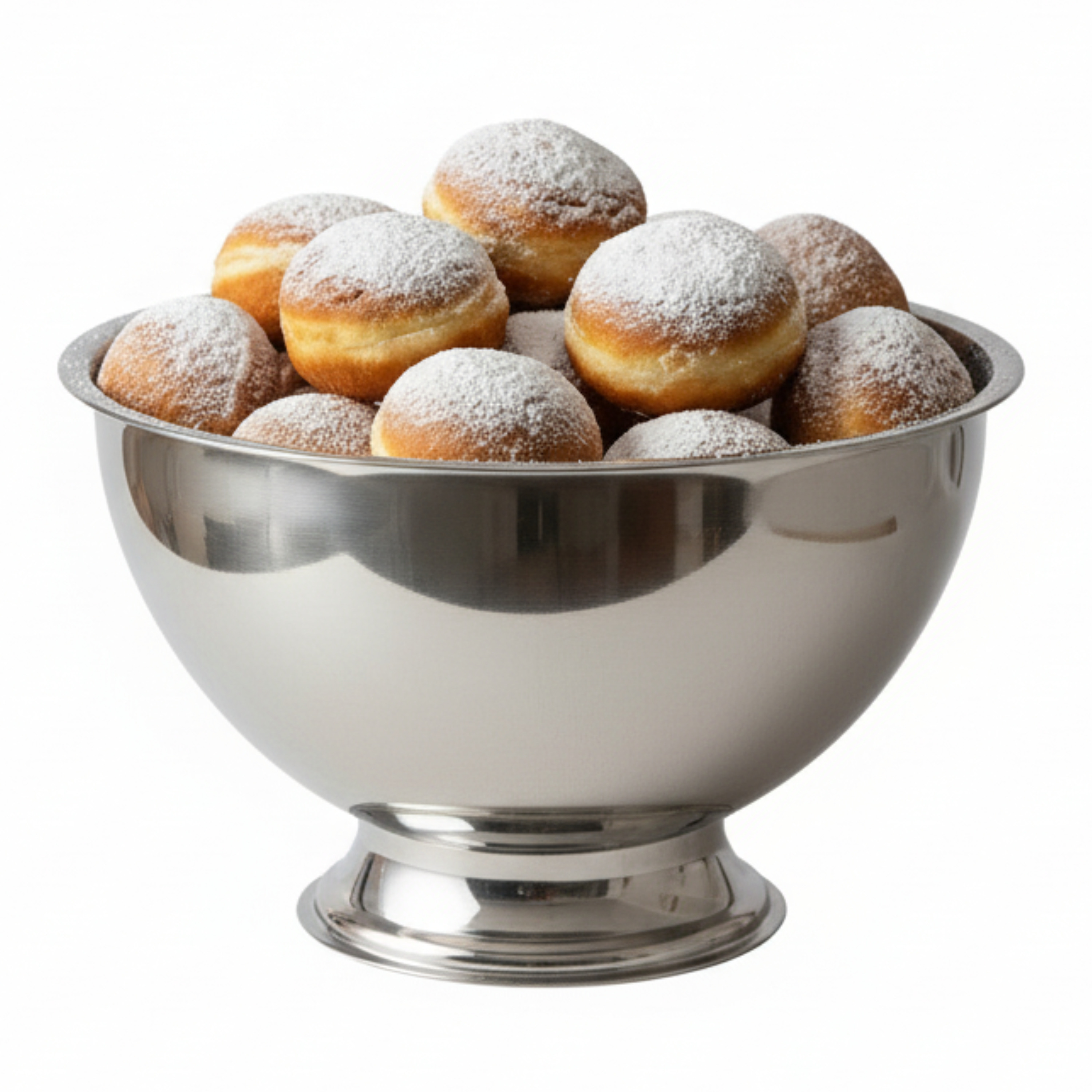 Excellent Houseware oliebollenschaal - op voet - zilver - rvs - 30 x 19 cm -