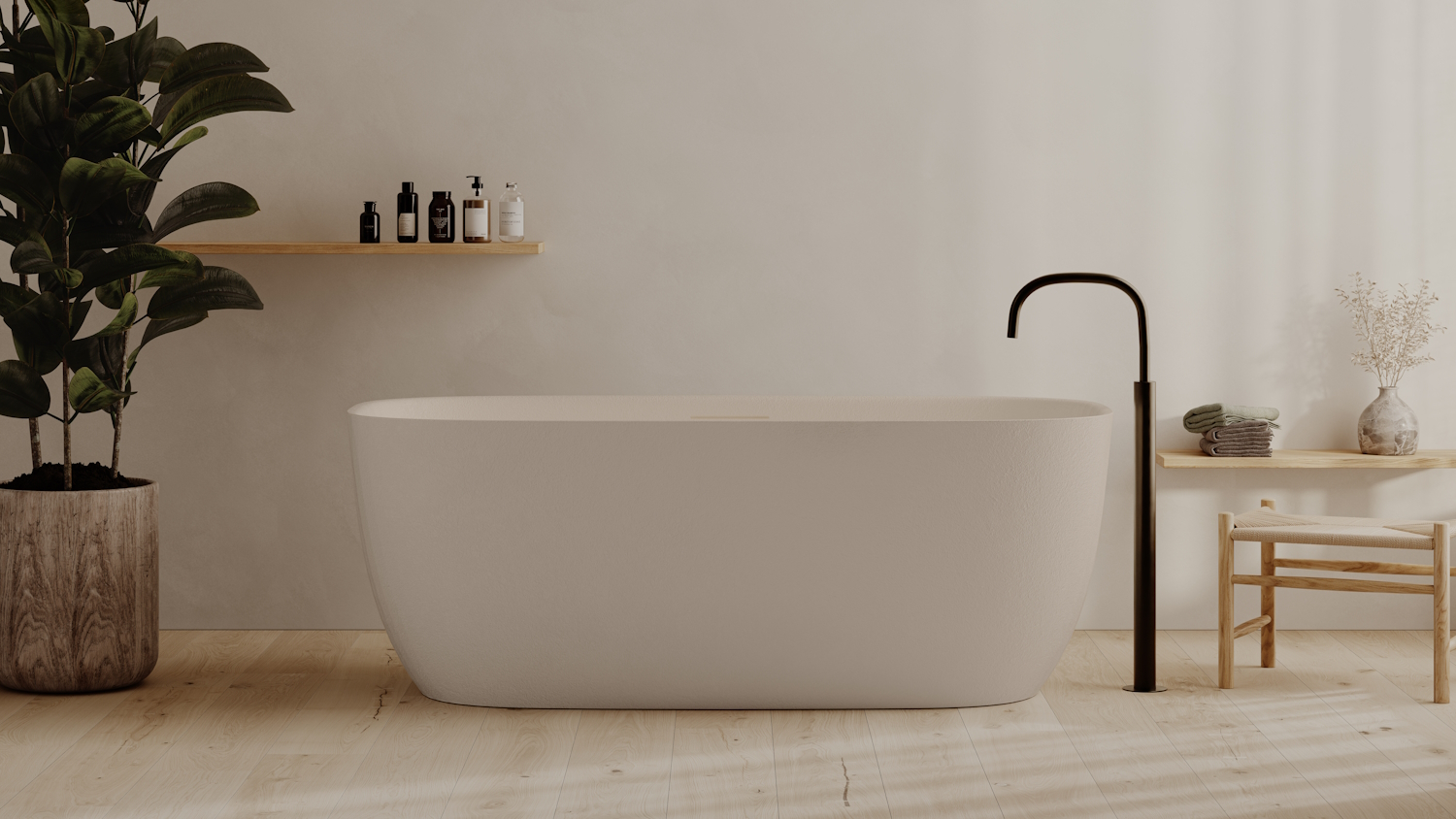 Ideavit Ligbad Vrijstaand  Archtec Eon Cream 170x80x63