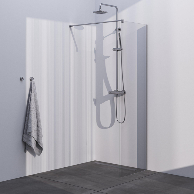 Brauer Season Inloopdouche - helder glas - 70x200cm - geborsteld RVS GS-SEIC1H70200NG