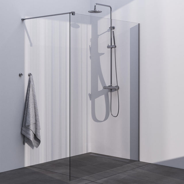 Brauer Season Inloopdouche - helder glas - 140x200cm - geborsteld RVS GS-SEIC1H140200NG