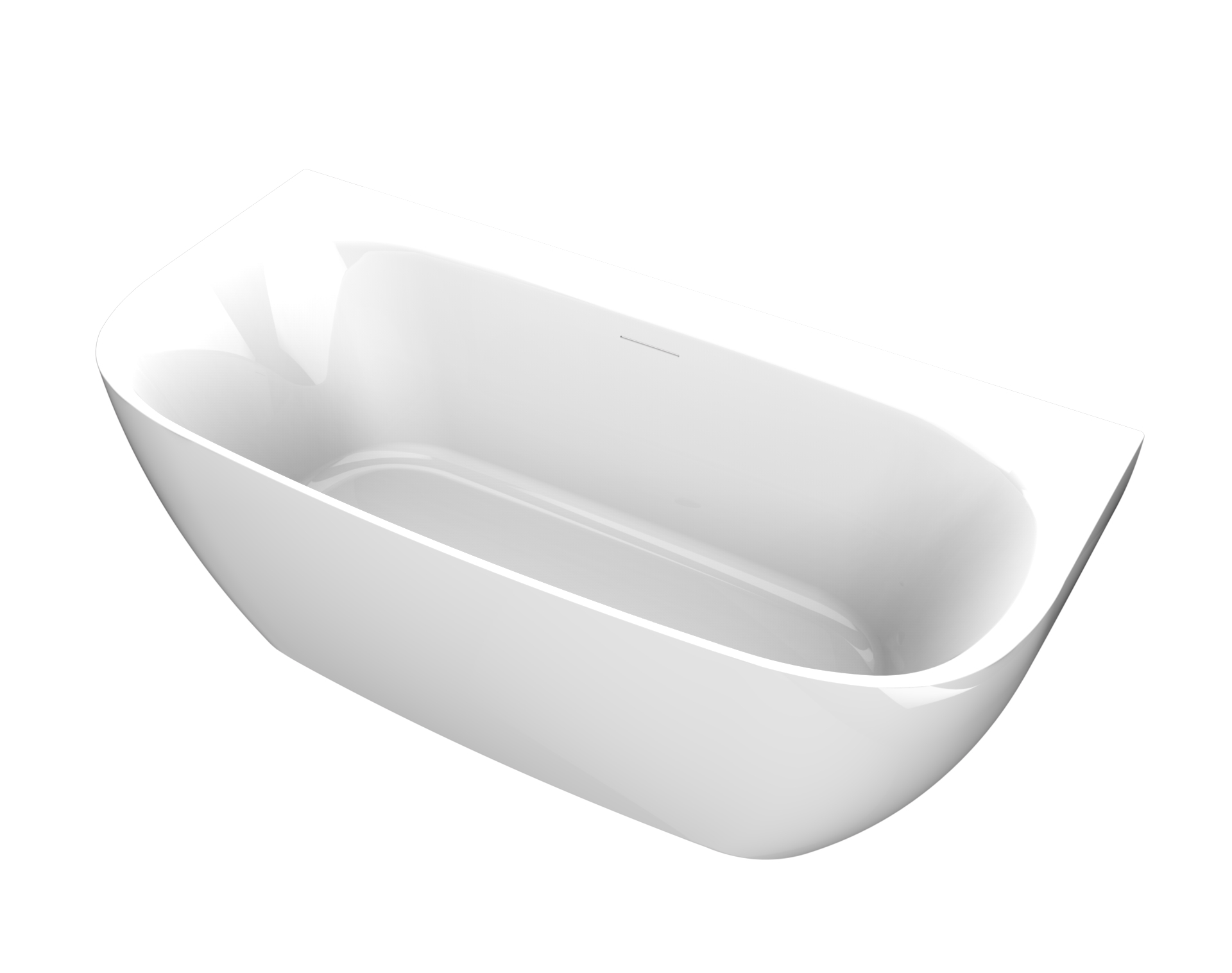 Arcqua Ligbad  Tira Back To Wall 170x80x58 Acryl Glans Wit