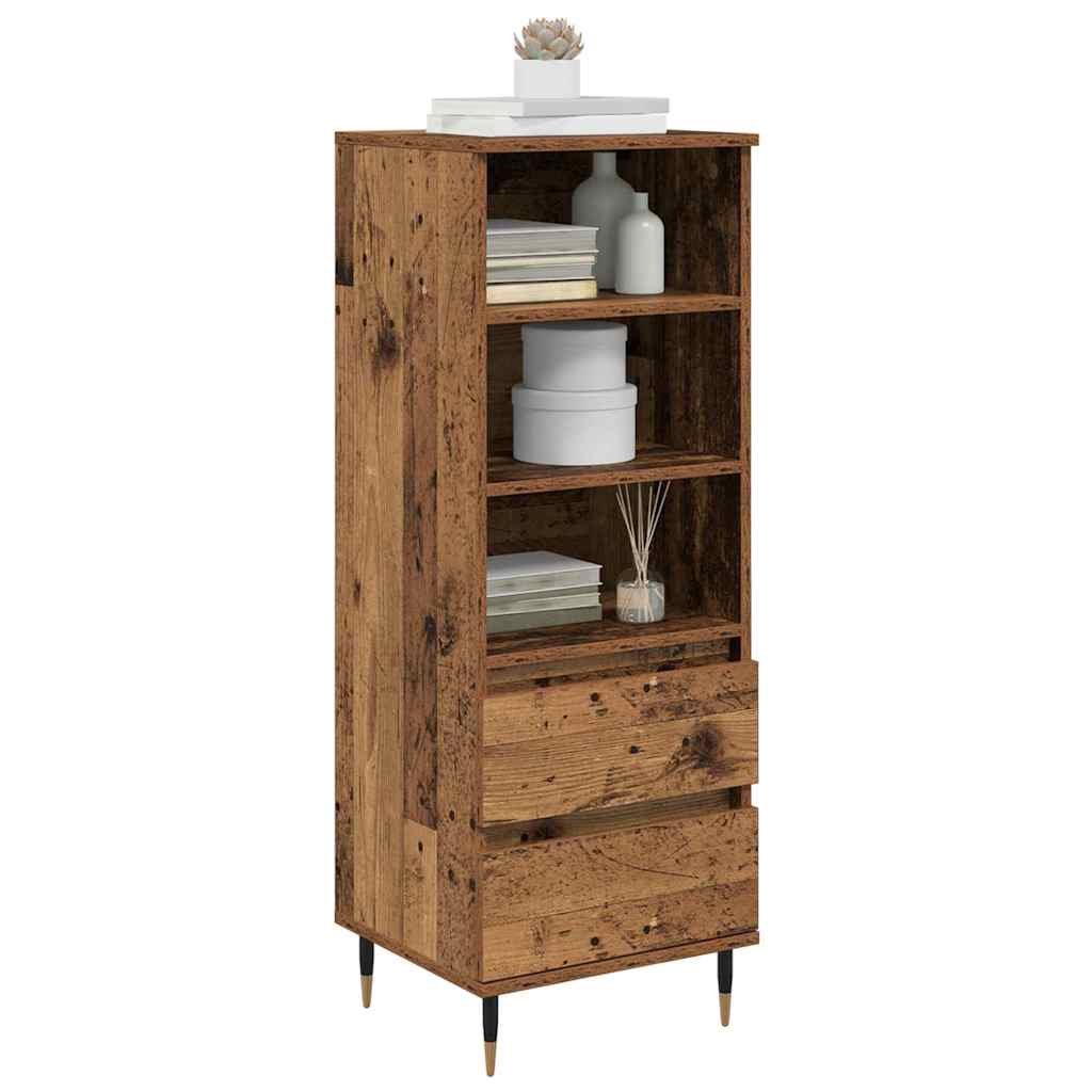vidaXL Highboard met lade Oud Hout 40 x 36 x 110 cm Bewerkt hout