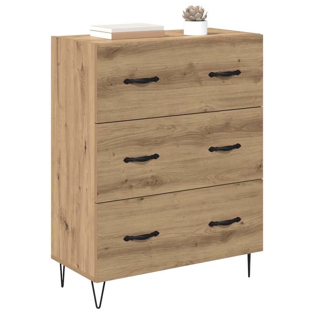 vidaXL Dressoir met lade Artisan Eiken 69,5 x 34 x 90 cm