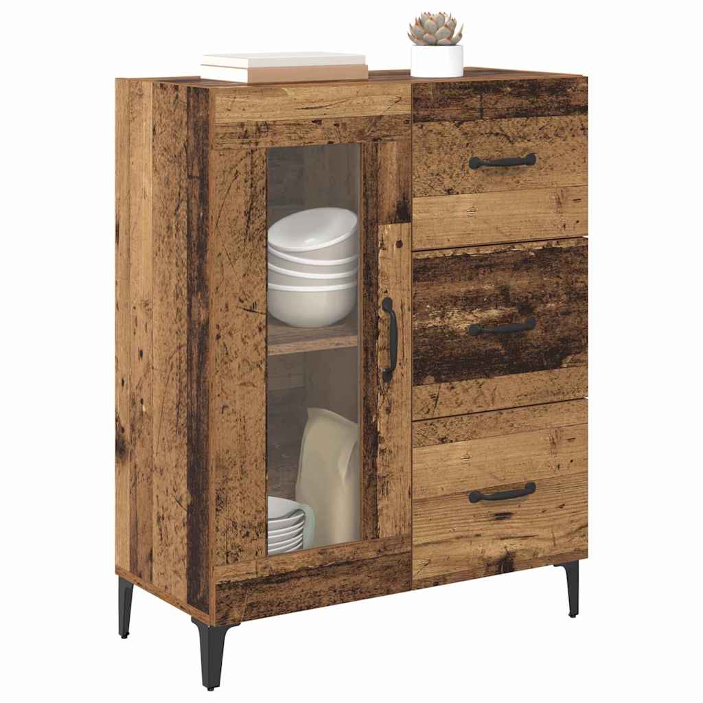 vidaXL Dressoir Oud Hout 69,5 x 34 x 90 cm Gemonteerd hout en ijzer