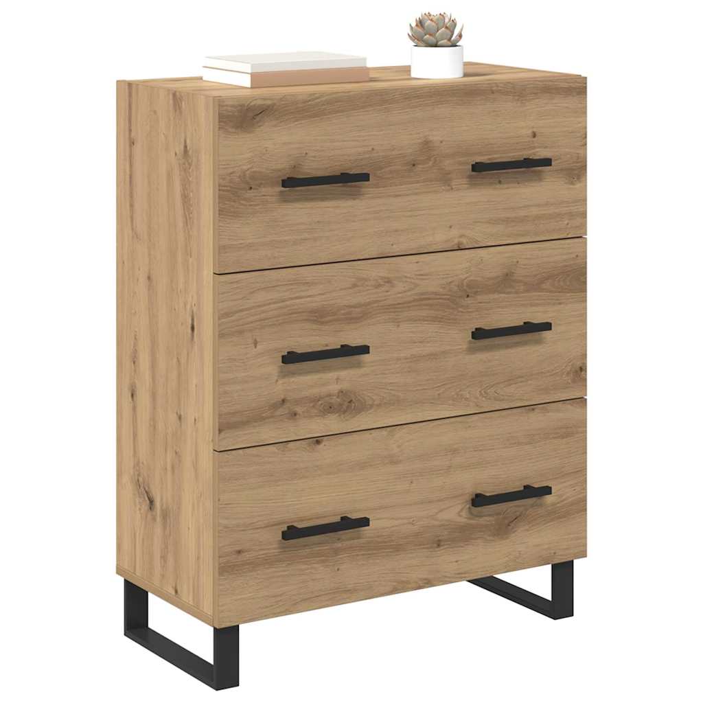 vidaXL Dressoir met lade Artisan Eiken 69,5 x 34 x 90 cm