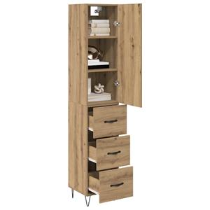 vidaXL Highboard Artisan Eiken 69,5 x 34 x 180 cm Bewerkt hout