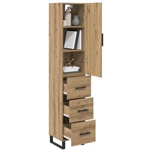 vidaXL Highboard Artisan Eiken 34,5 x 34 x 180 cm Bewerkt hout