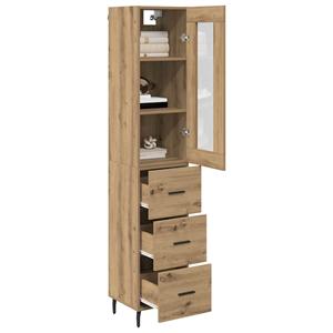 vidaXL Highboard Artisan Eiken 34,5 x 34 x 180 cm Bewerkt hout