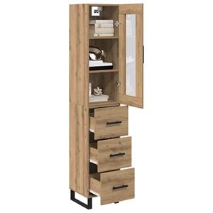 vidaXL Highboard Artisan Eiken 69,5 x 34 x 180 cm Bewerkt hout