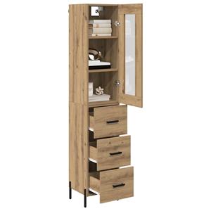 vidaXL Highboard Artisan Eiken 34,5 x 34 x 180 cm Bewerkt hout