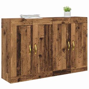 vidaXL Wandkasten 2 pcs Oud Hout 69,5 x 34 x 90 cm Bewerkt hout