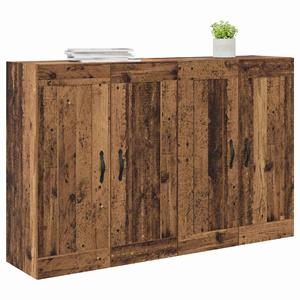 vidaXL Wandkasten 2 pcs Oud Hout 69,5 x 34 x 90 cm Bewerkt hout