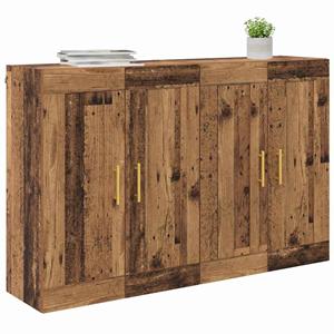 vidaXL Wandkasten 2 pcs Oud Hout 69,5 x 34 x 90 cm Bewerkt hout