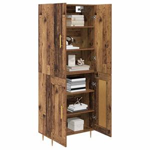 vidaXL Highboard Oud Hout 69,5 x 34 x 180 cm Bewerkt hout