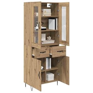 vidaXL Highboard Artisan Eiken 69,5 x 34 x 180 cm Bewerkt hout