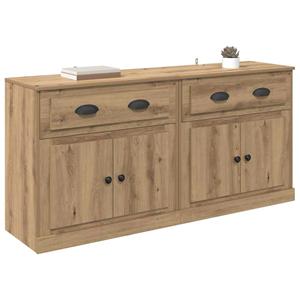 vidaXL Dressoirs 2 pcs Artisan Eiken 70 x 35,5 x 67,5 cm Bewerkt hout