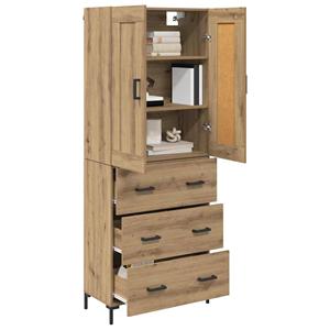 vidaXL Highboard Artisan Eiken 69,5 x 34 x 180 cm Bewerkt hout