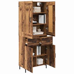 vidaXL Highboard met lade Oud Hout 69,5 x 34 x 180 cm Bewerkt hout