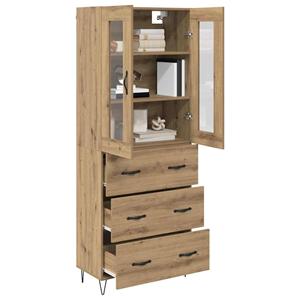 vidaXL Highboard Artisan Eiken 69,5 x 34 x 180 cm Bewerkt hout