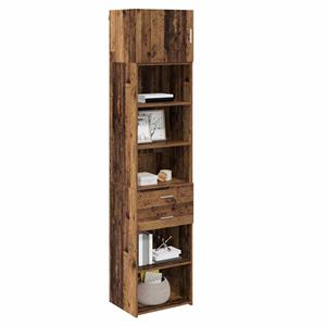 vidaXL Highboard met lade Oud Hout 50 x 42,5 x 225 cm Bewerkt hout