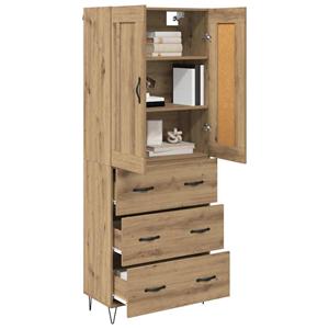 vidaXL Highboard Artisan Eiken 69,5 x 34 x 180 cm Bewerkt hout