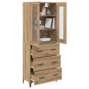 vidaXL Highboard Artisan Eiken 69,5 x 34 x 180 cm Bewerkt hout