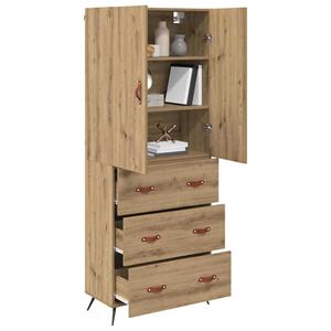 vidaXL Highboard Artisan Eiken 69,5 x 34 x 180 cm Bewerkt hout